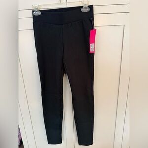 Lilly Pulitzer Black Mia Leggings with back pockets, gold hardware Sz XS NWT